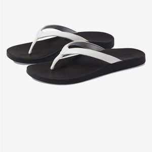 OluKai Women's Sandals - Black and White